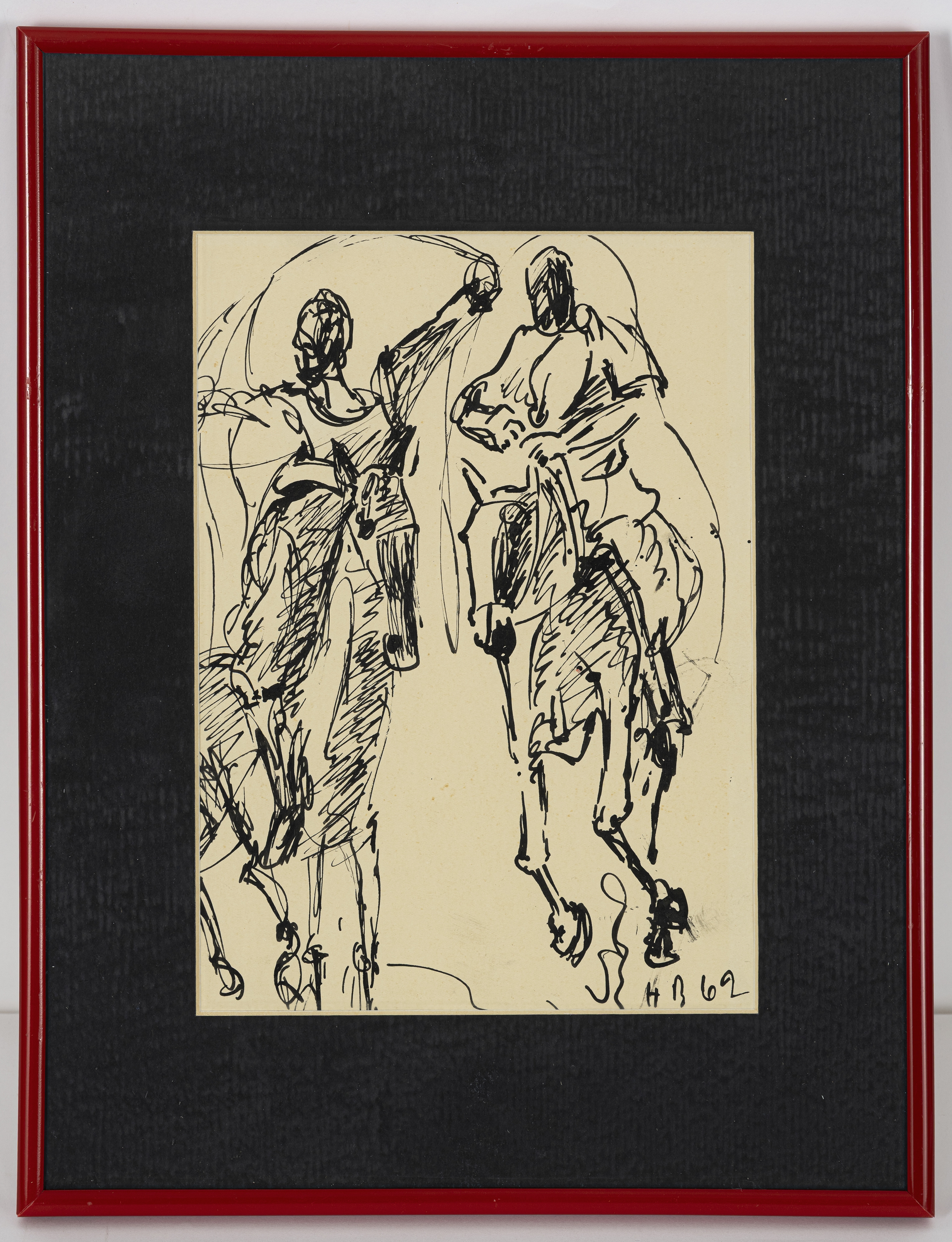 Artwork by Hans Breinlinger, Horsemen, Made of Ink on paper