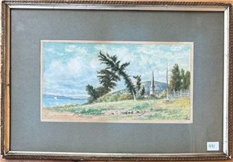 Saint John River Scene with Church - J. C. Miles