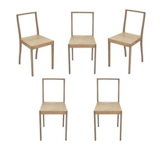CONJUNTO DE 5 SILLAS "PLYWOOD", MARCA VITRA (SUIZA, 1980 - Jasper Morrison