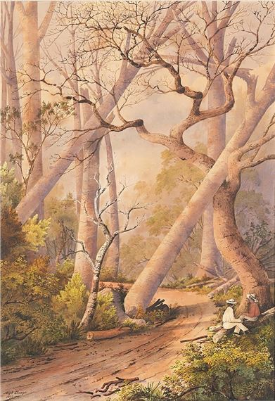 Alfred Sharpe | Skirt of Burnt Kauri Forest, Ruarangi (1879) | MutualArt