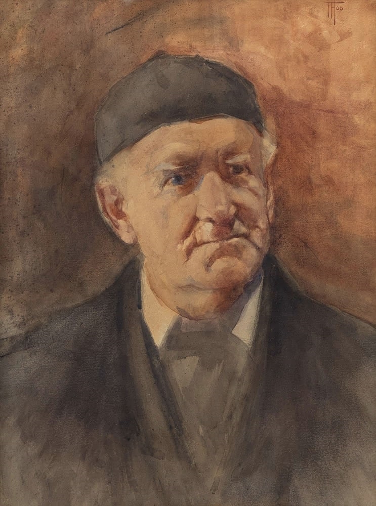 Artwork by Frances Hodgkins, An Old Age Pensioner, Made of Watercolour