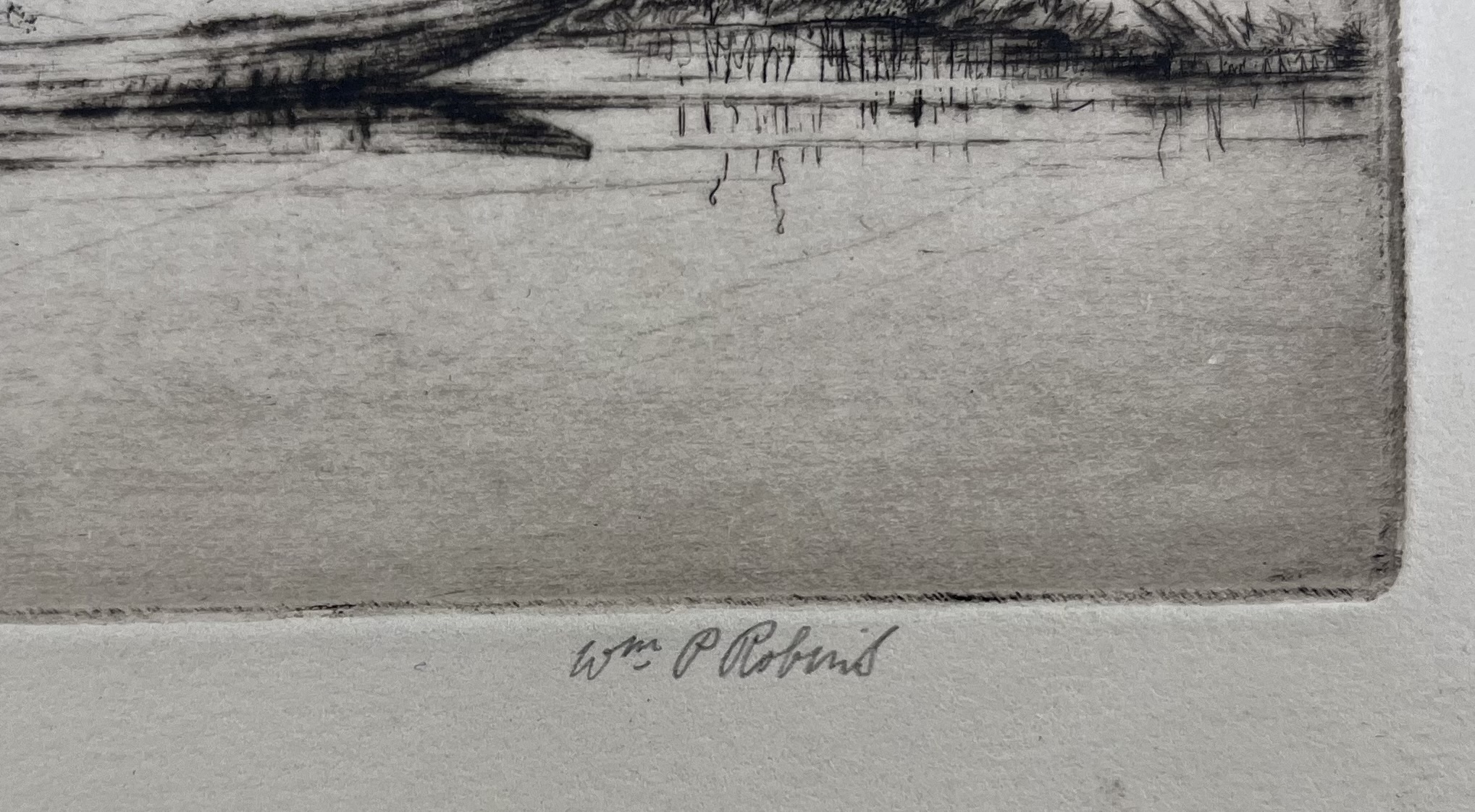 Artwork by William Palmer Robins, The Punt, Made of Drypoint etching