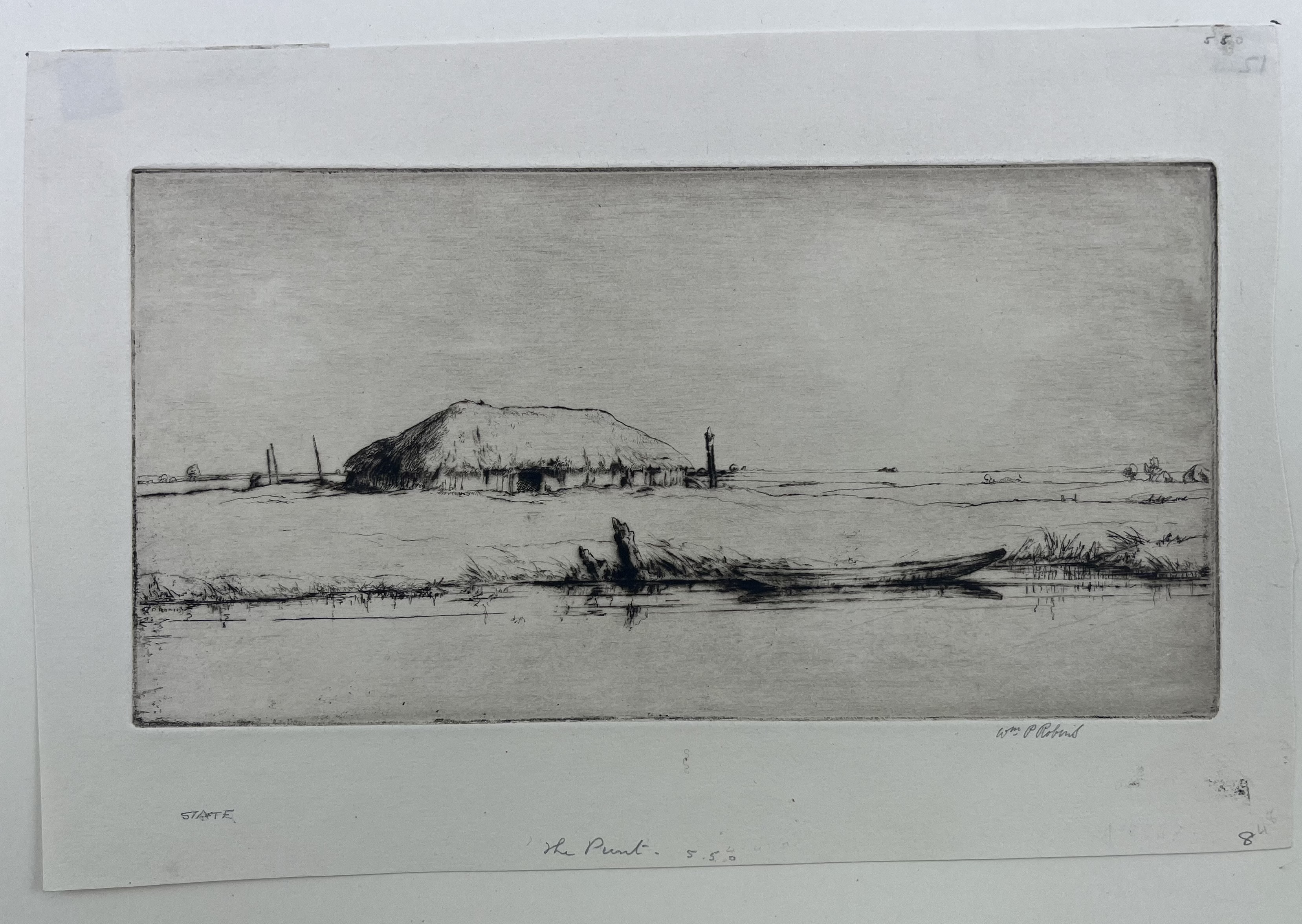 Artwork by William Palmer Robins, The Punt, Made of Drypoint etching