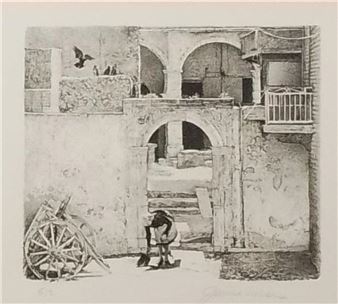 James Asher &quot;Building&quot; Signed & Numbered Lithograph - James Asher