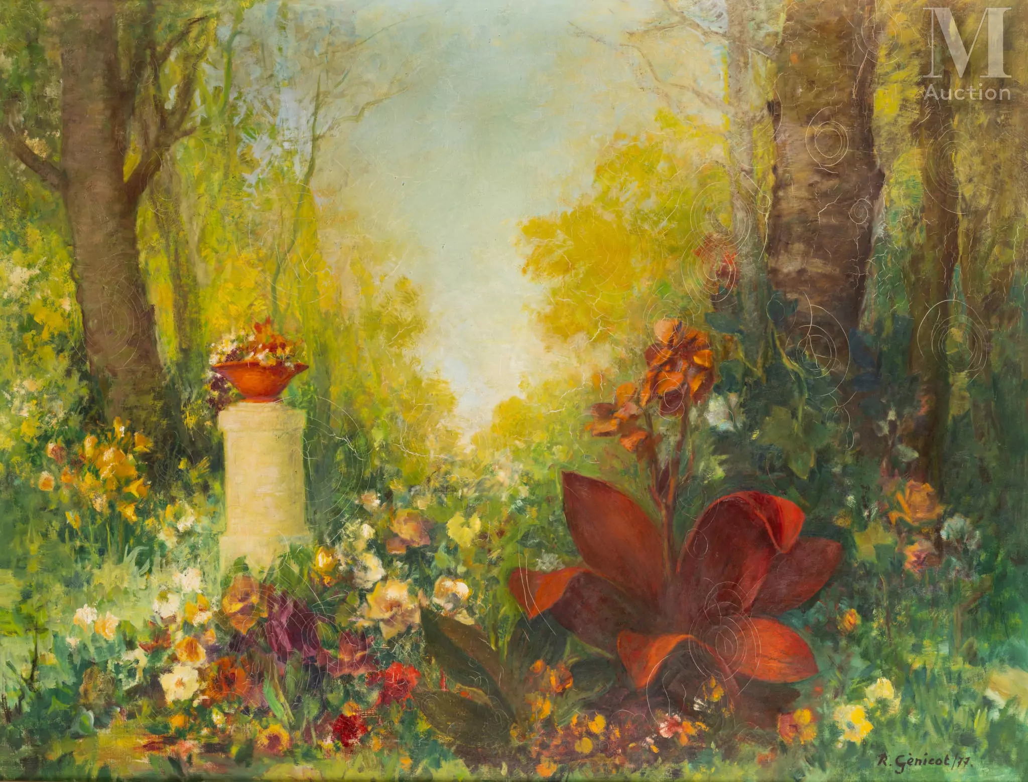 Artwork by Robert Génicot, Jardin imaginaire, Made of Oil on original canvas