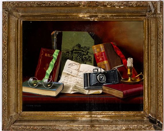 Nature morte à l'appareil photo à soufflet by T. Czene Istvan