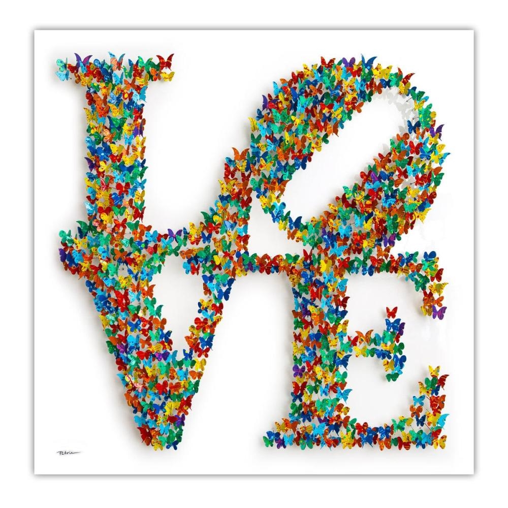 Artwork by Patricia Govezensky, Shape of Love, Made of 3D Metal Art on Wood