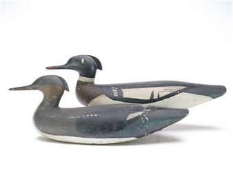 Excellent and unused rigmate pair of red-breasted mergansers - Irving Wallace
