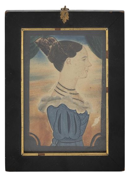 Miniature profile portrait of Miss Stevens - Edwin Plummer
