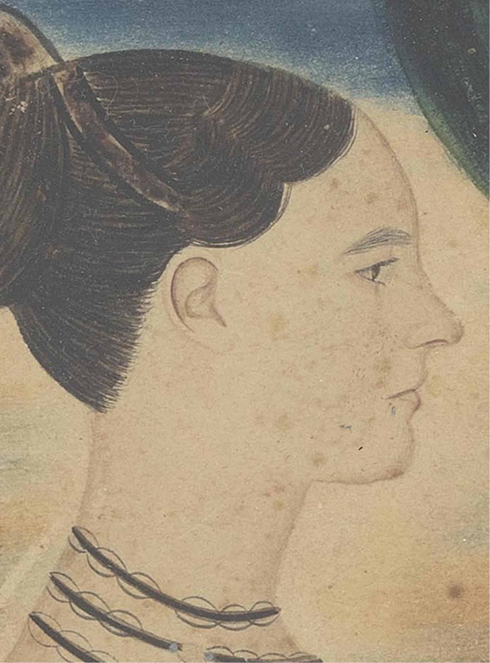 Artwork by Edwin Plummer, Miniature profile portrait of Miss Stevens, Made of Watercolor on paper