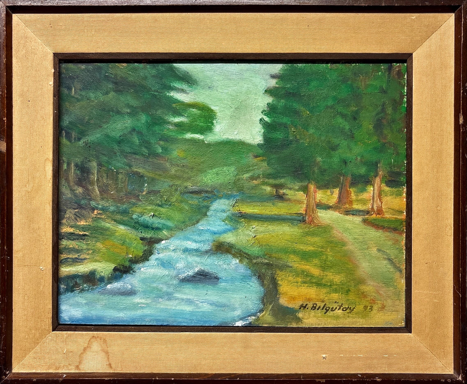 Artwork by Handan Bilgütay, Peyzaj, Made of oil on hardboard