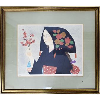 Woman Holding Flowers - Kohei Morita