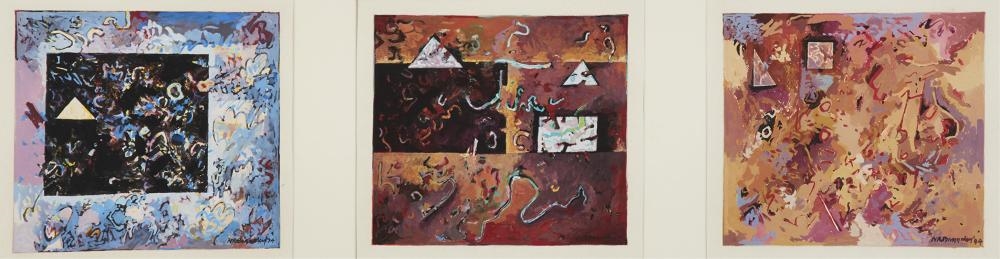 Artwork by Norman Reginald  Baggaley, Tripartite Vantage Points, Made of gouache on paper
