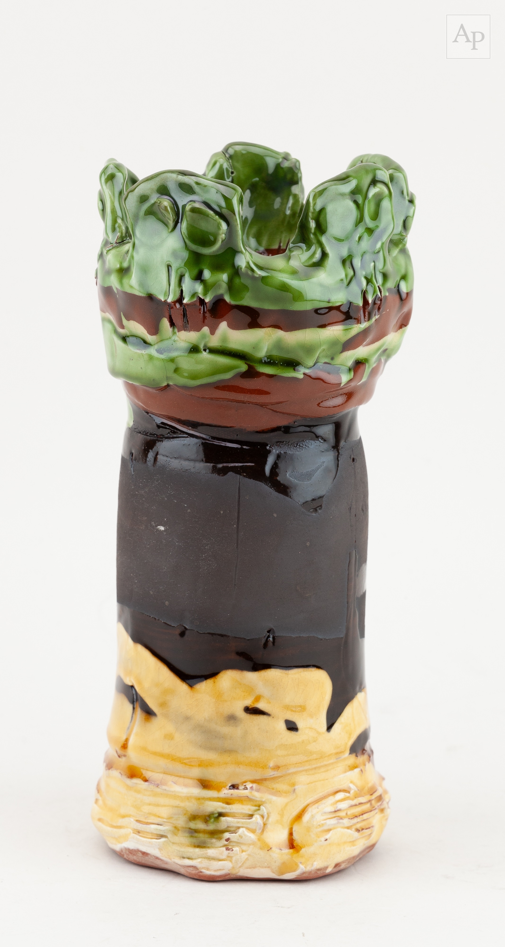 Dylan Bowen | a cylindrical slip decorated earthenware vase with ...