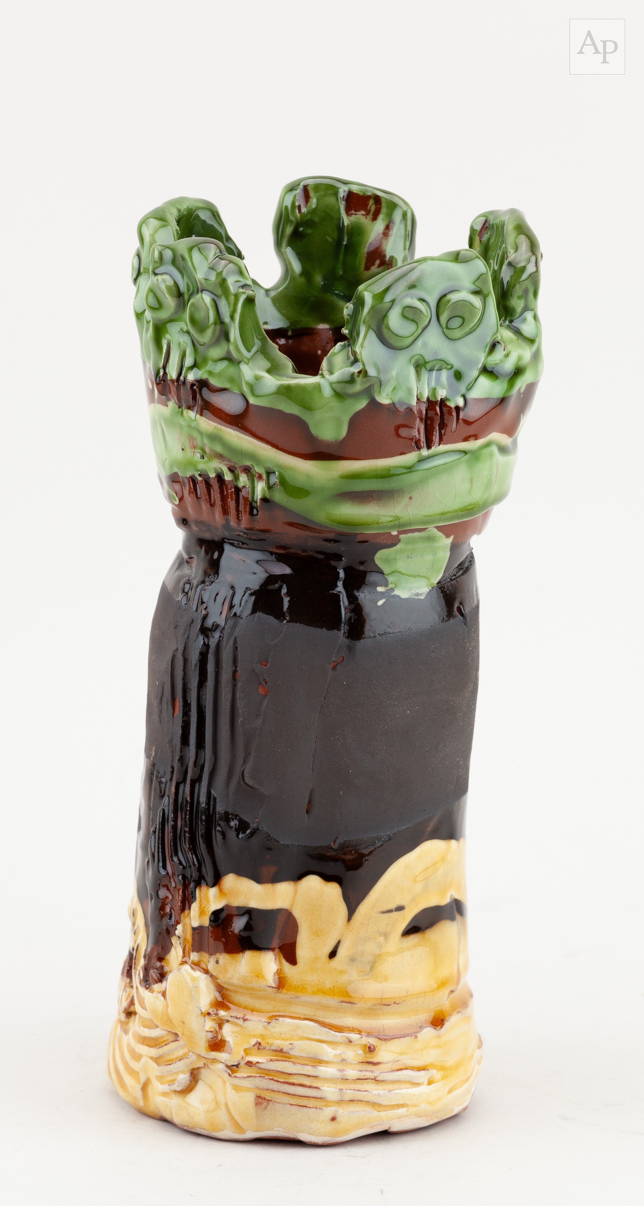Dylan Bowen | a cylindrical slip decorated earthenware vase with ...