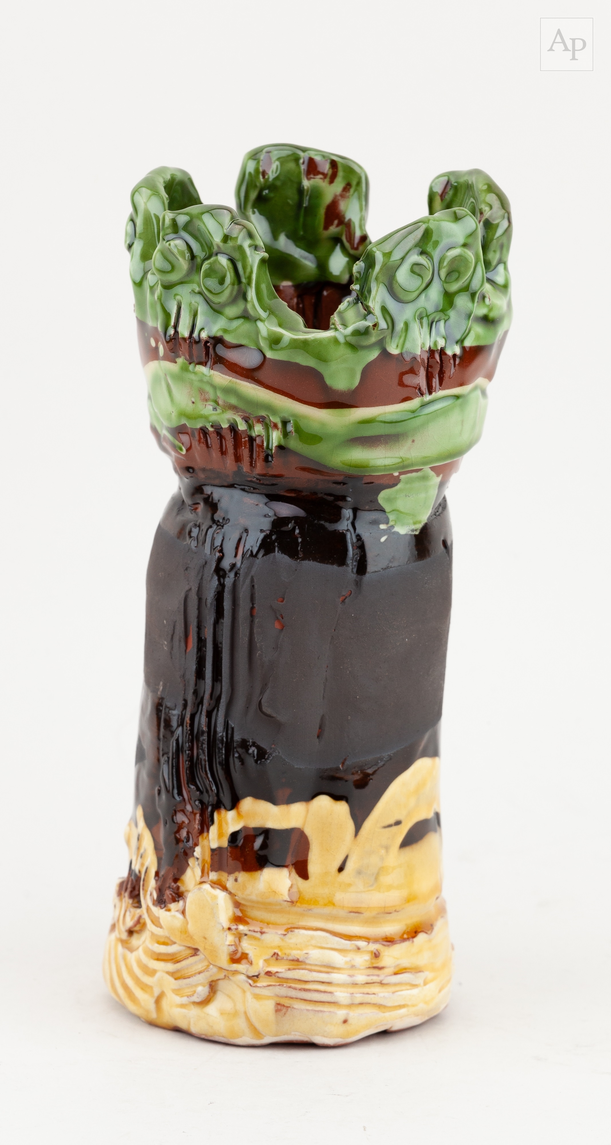 Dylan Bowen | a cylindrical slip decorated earthenware vase with ...