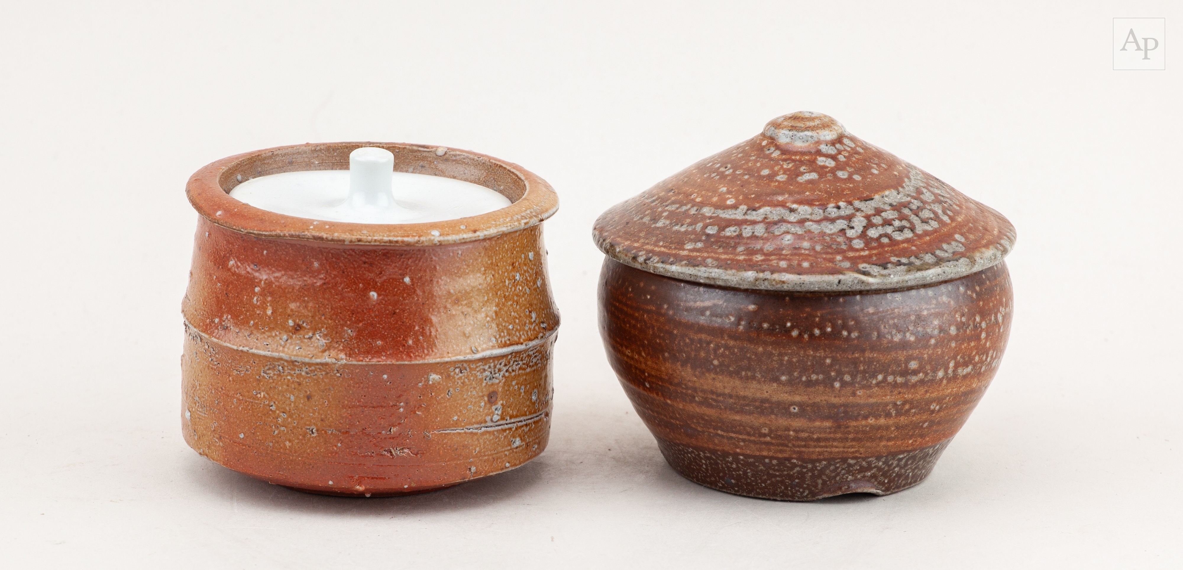 Phil Rogers | a small salt glazed jar and cover with feldspar ...