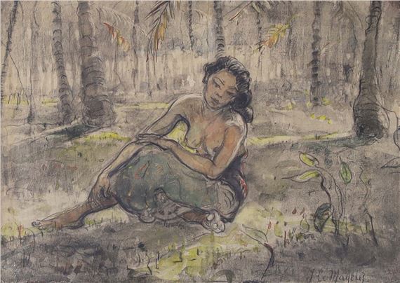 Portrait of Ni Pollok (Portret van Ni Pollok by Adrien Jean Le Mayeur de Merprés