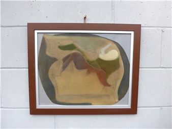 A framed and glazed original abstract landscape painting - Muriel Sinclair