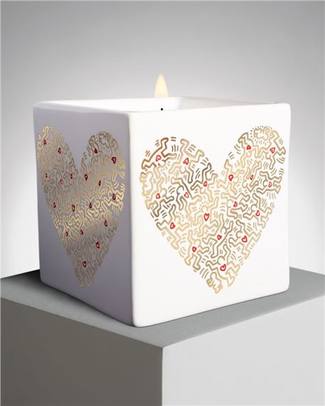 Gold Pattern Heart by Keith Haring