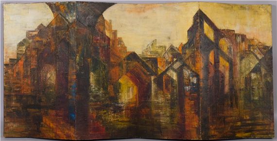 abstract cityscape by Jennifer Lipman, circa 1970