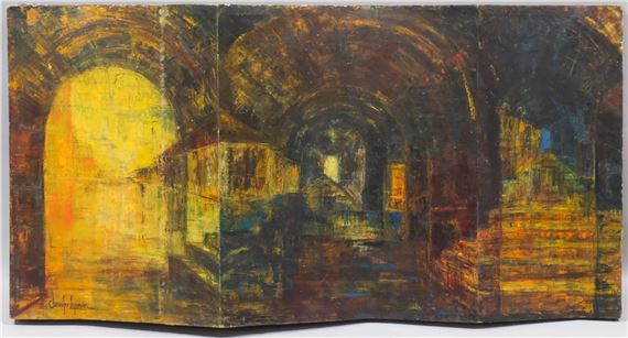abstract cityscape by Jennifer Lipman, circa 1970