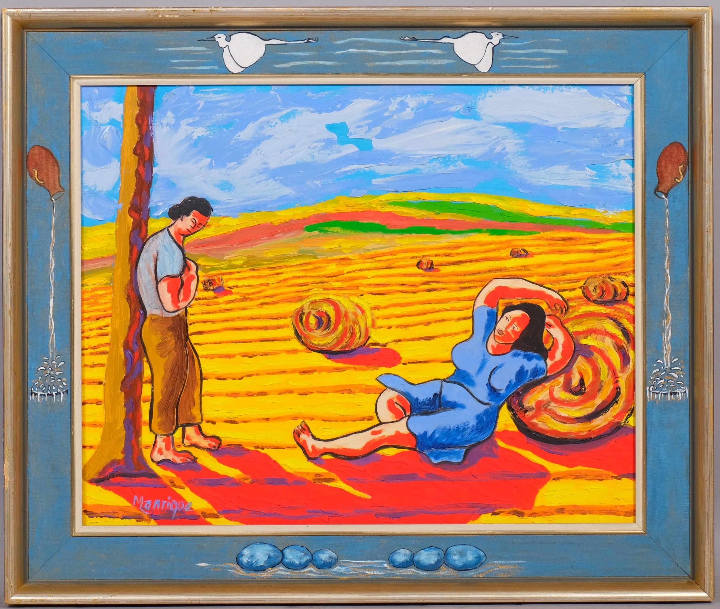 Artwork by Miguel Manrique, Repos Aux Champs, Made of oil on canvas