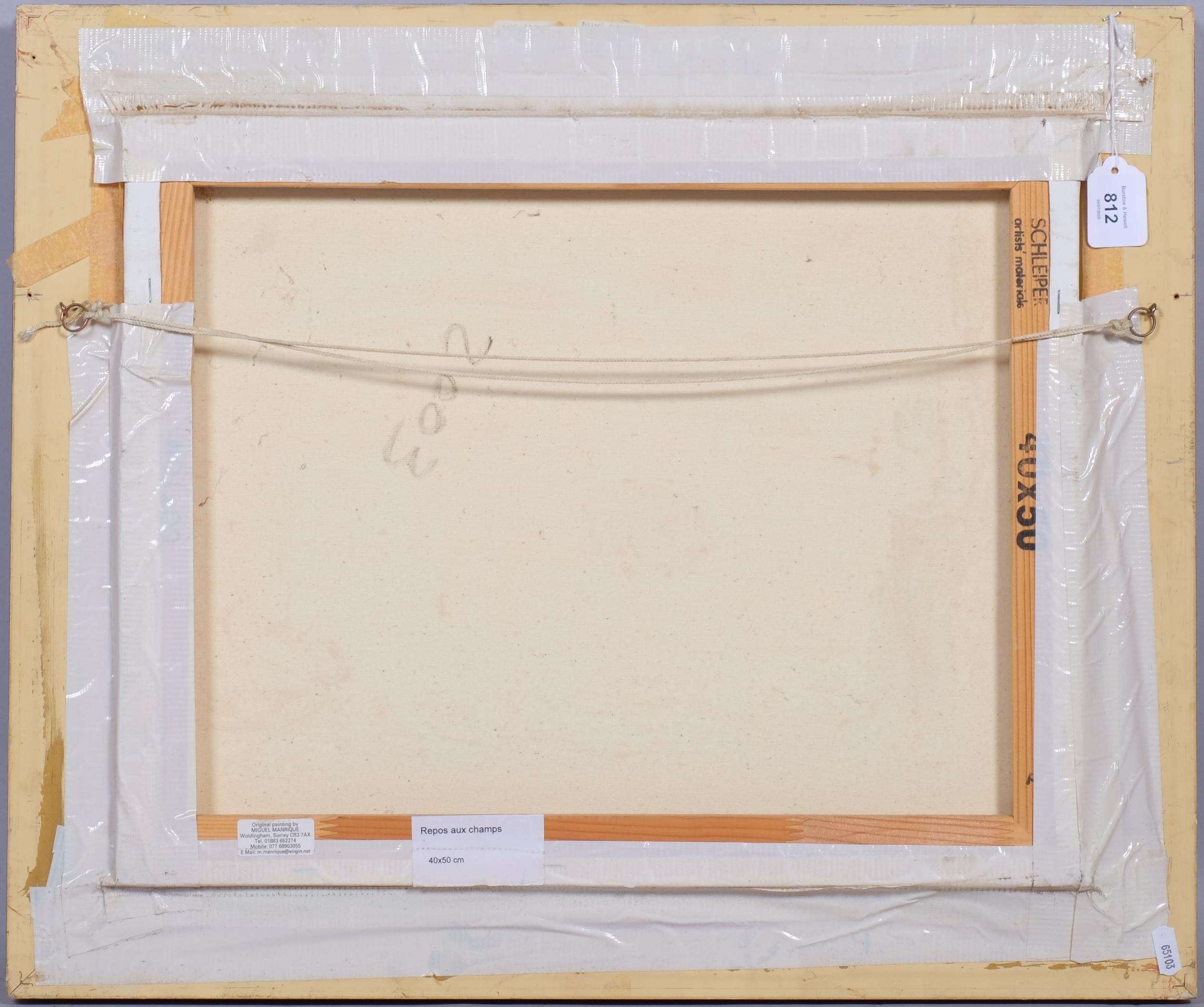 Artwork by Miguel Manrique, Repos Aux Champs, Made of oil on canvas