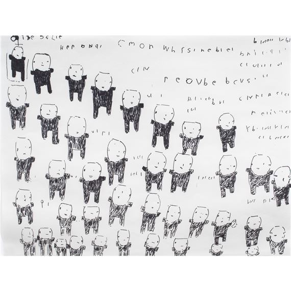 Untitled (Figures and Text) by Donald Mitchell