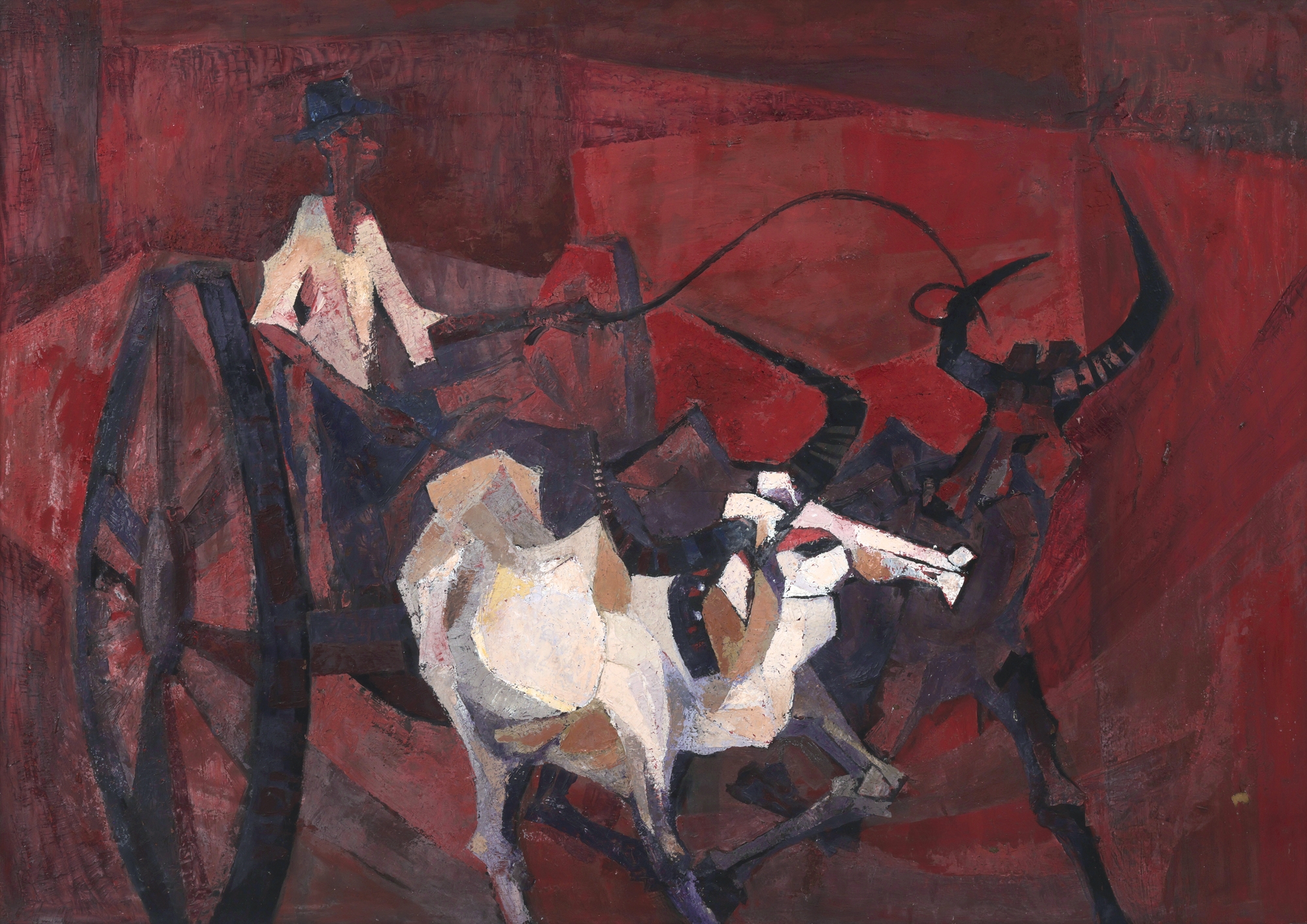 Artwork by Lee Kian Seng, Buffaloes, Made of Oil on board