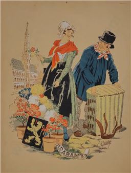 Man & Woman in National Dress - Brabant - E. Maudy