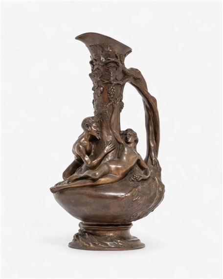 Art Nouveau Pitcher with Satyr and Nymph - Noël C.R. Ruffier