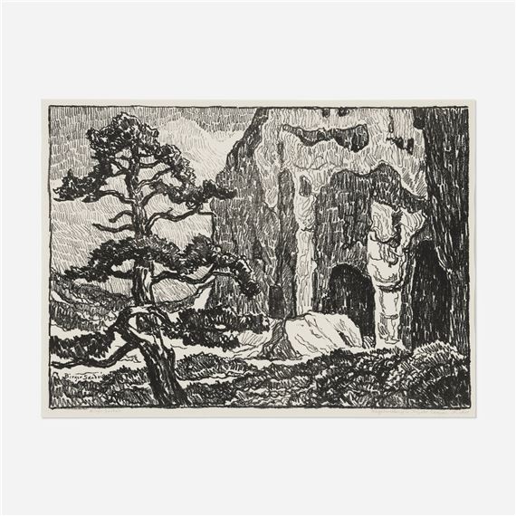 Cliff Dwellings in Frijoles Canyon by Birger Sandzén, 1920