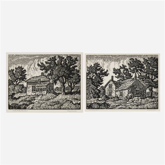 Blue Valley Farm Homestead; Smoky Valley Homestead by Birger Sandzén, 1929