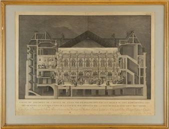 Blondel, Jacques-François: Rathaus von Paris im Schnitt mit Festgesellschaft - Jacques-Francois Blondel