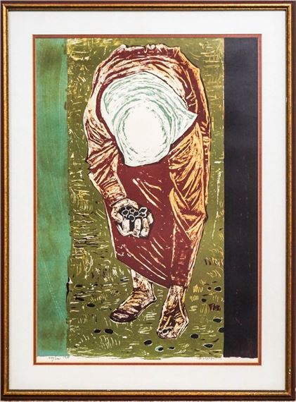 Woman Picking Rocks - Valias Semertzidis