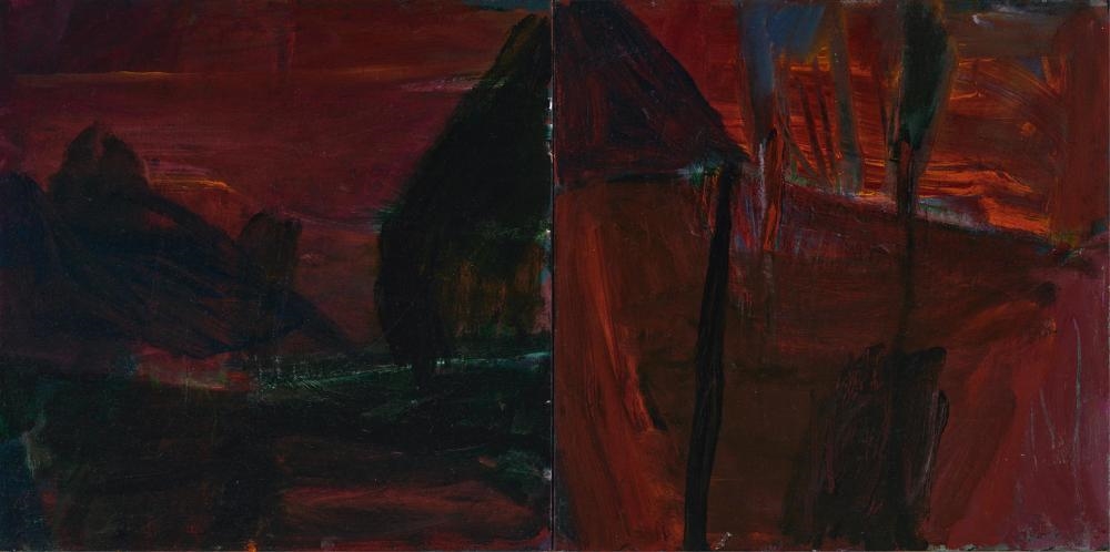 Artwork by Idris Murphy, Untitled (Abstract Landscape, Made of oil on canvas (diptych)