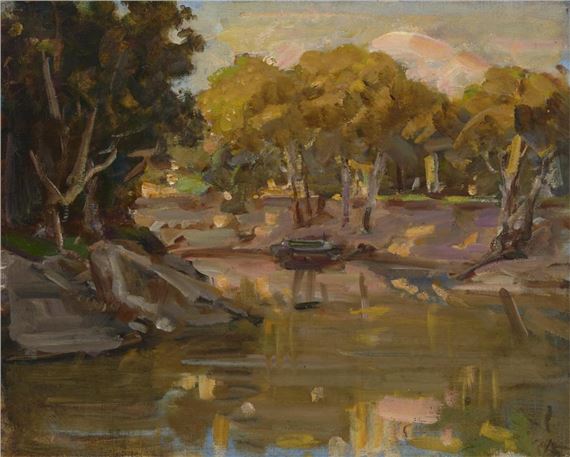 Along the Riverbank by John Longstaff