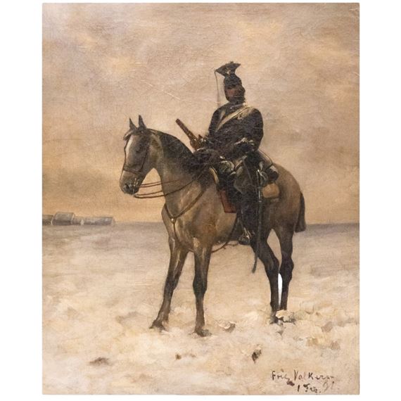 Offizier der Garde-Ulanen zu Pferd by Fritz Volkers, Mai 1868