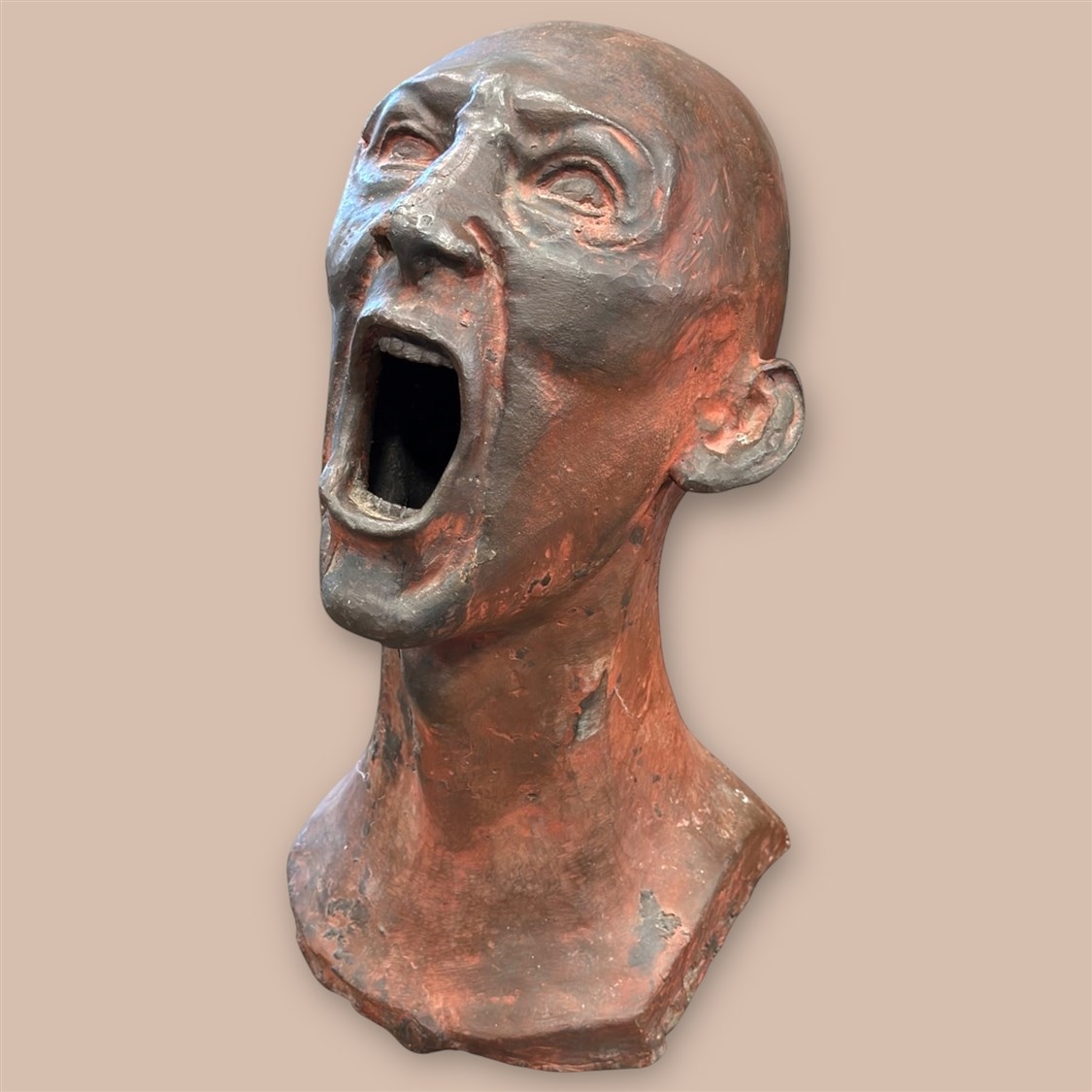 Artwork by Franz Xaver Messerschmidt, Bronzekopf mit roter Patina, Made of bronze