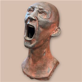 Bronzekopf mit roter Patina - Franz Xaver Messerschmidt