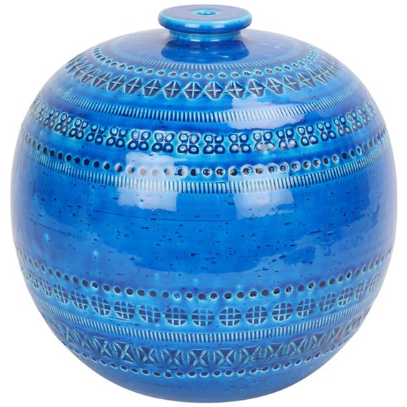 A large lamp base in Rimini blue glaze