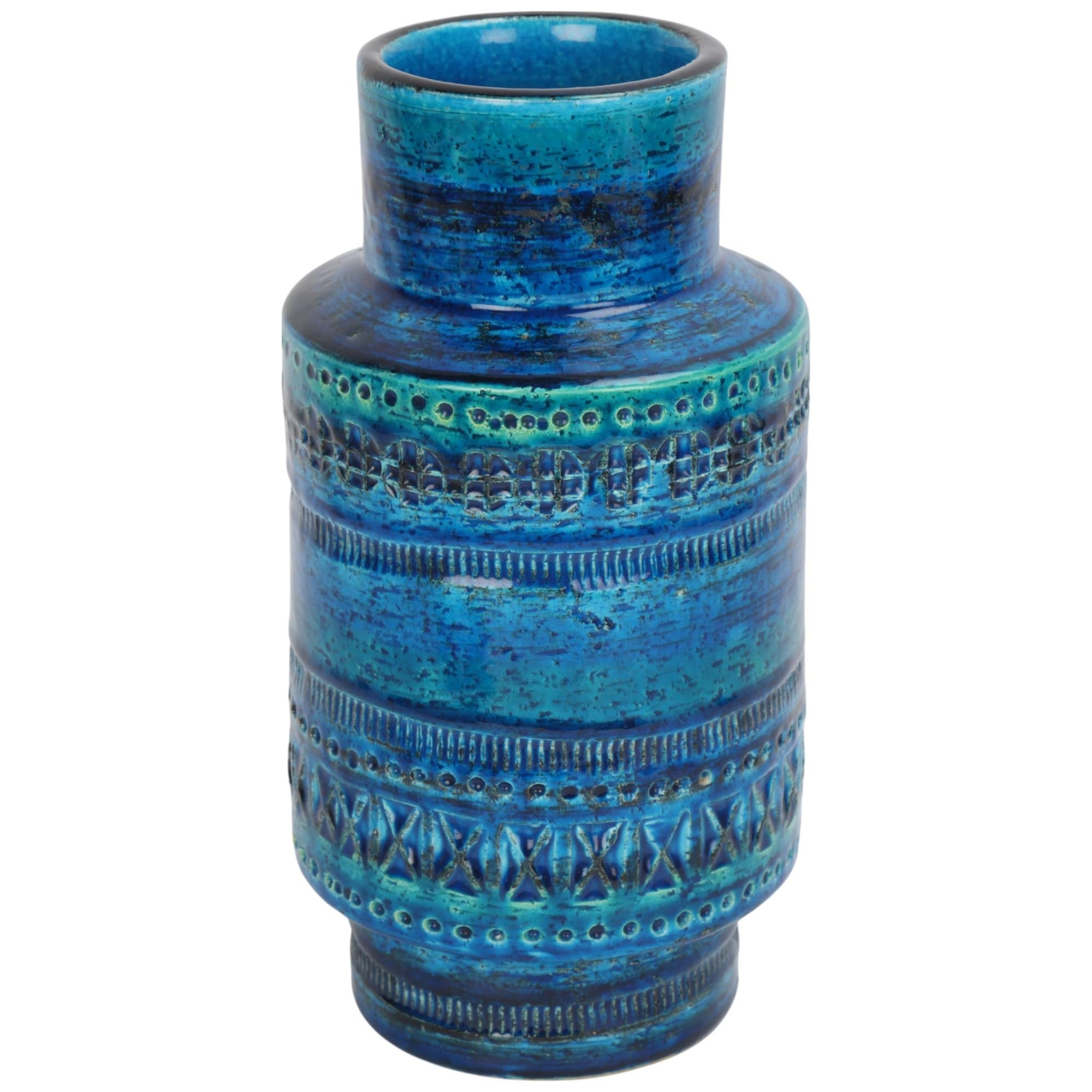 Artwork by Aldo Londi, Rimini Blue glaze ceramic vase, Made of ceramic