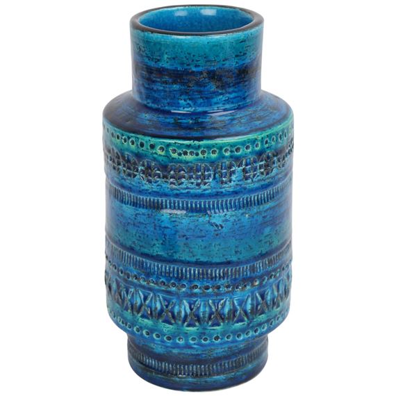 Rimini Blue glaze ceramic vase by Aldo Londi, circa 1960s