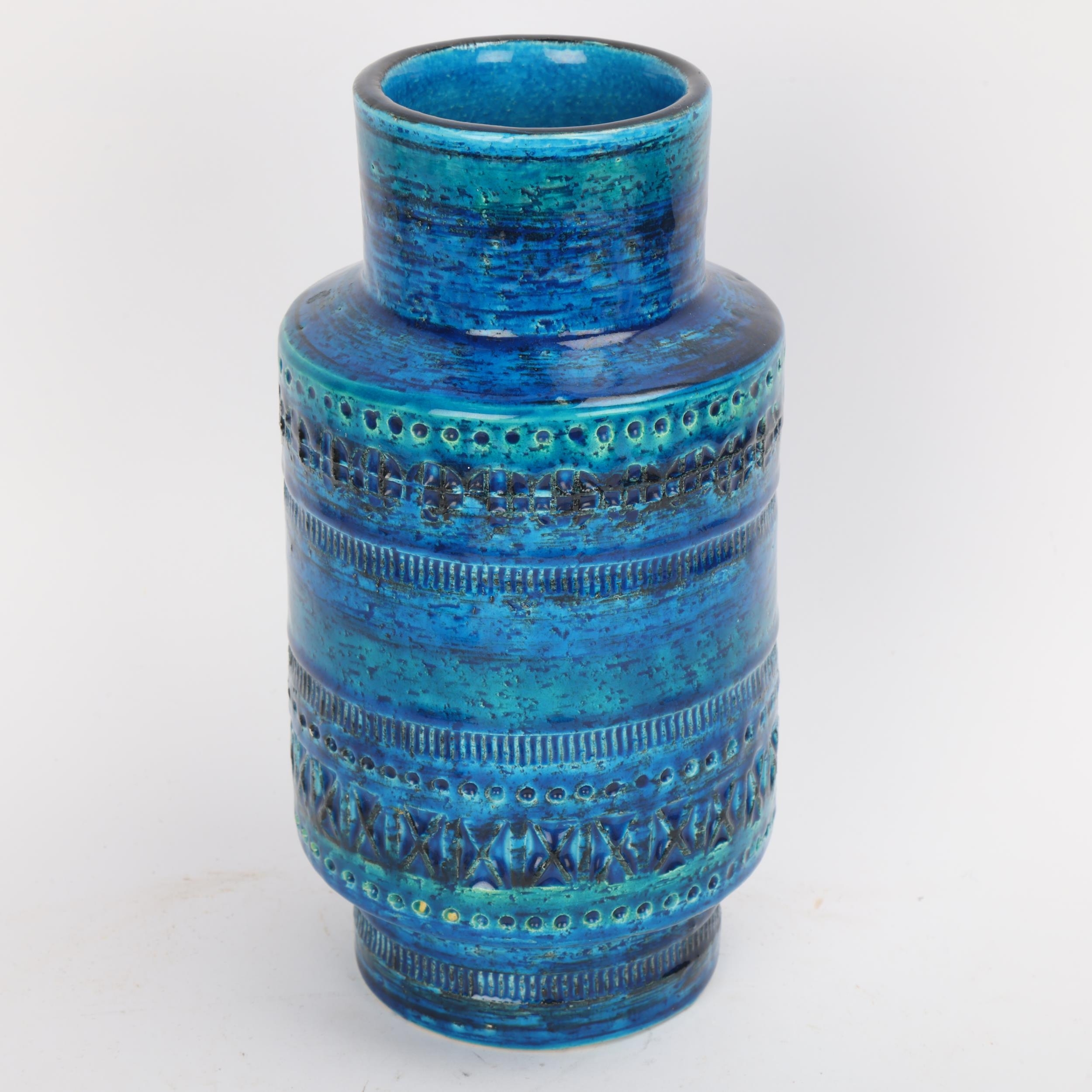 Artwork by Aldo Londi, Rimini Blue glaze ceramic vase, Made of ceramic