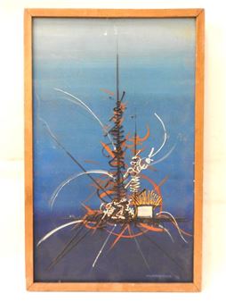 Abstract composition in the style of Geo - Georges Mathieu