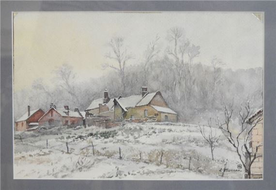 Snowy landscape - Louis Moreau