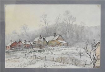 Snowy landscape - Louis Moreau