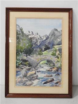 Pyrenees, seen from a river - Jean Hourregue