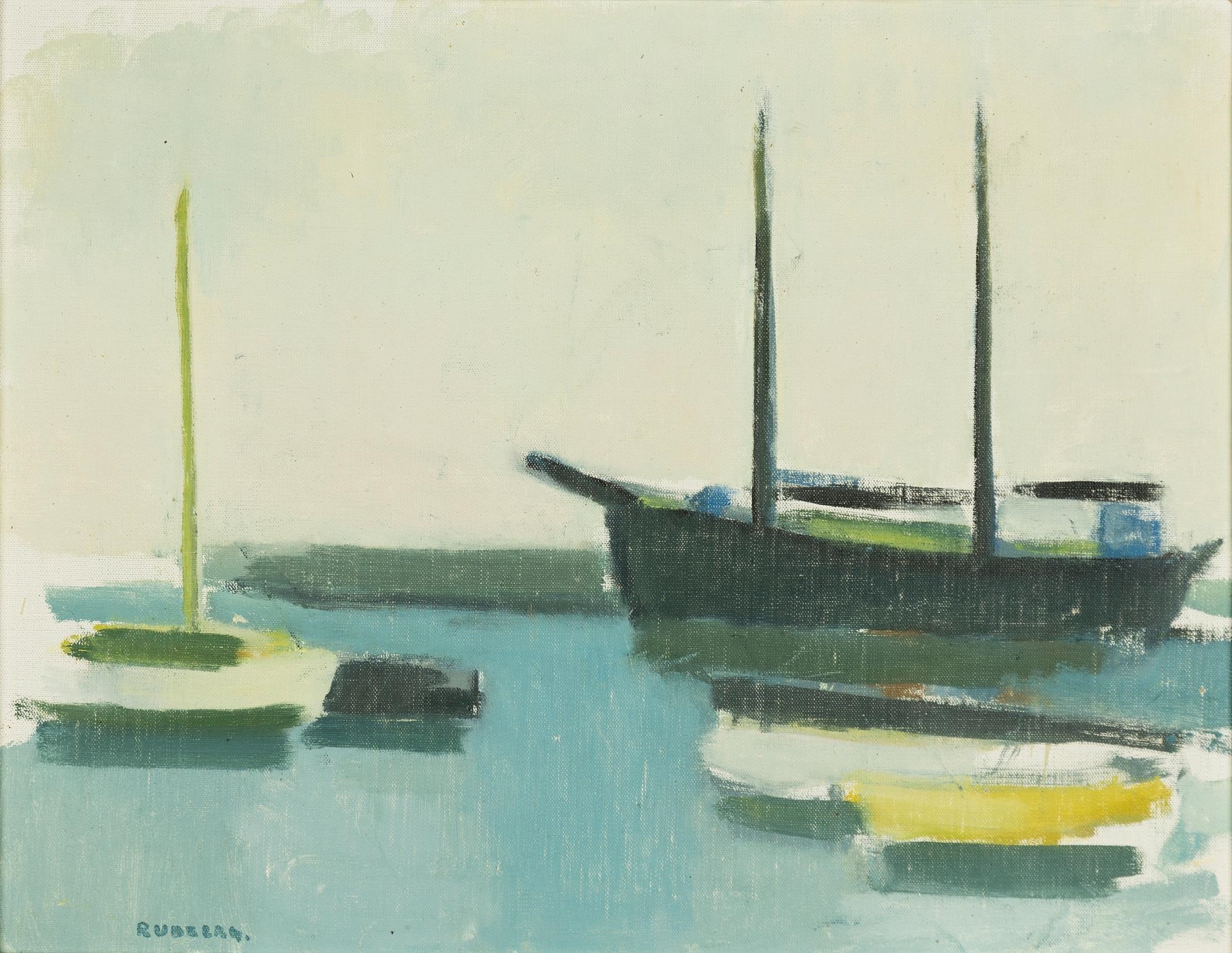 Gustav Rudberg | Boats at harbour | MutualArt